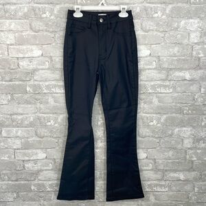 Pink Lily Faux Leather Black Flared Women's Pants